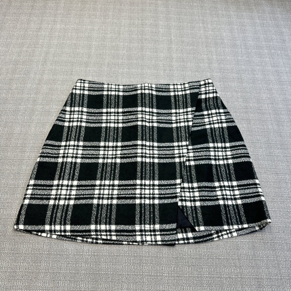 Abercrombie‎ & Fitch Black White Plaid Mini Skirt Size 10 Schoolgirl Grunge